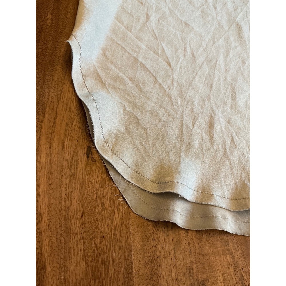 Nili Lotan 100% Silk Bias Cut Slip Dress Silver Medium Made in USA Minimalist - Picture 10 of 16